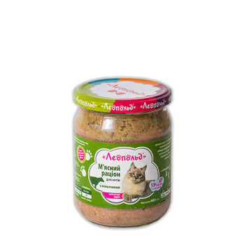 Консерва Леопольд для кошек, мясной рацион с говядиной, 460 г