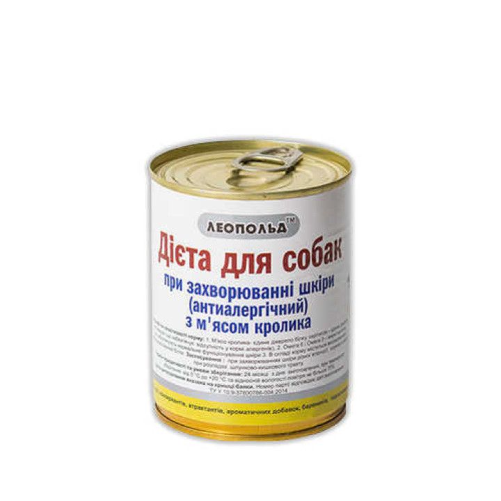 Консерва Леопольд для собак, диета при заболевании кожи, 360 г