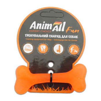 Игрушка AnimAll Fun кость, оранжевая, 8 см