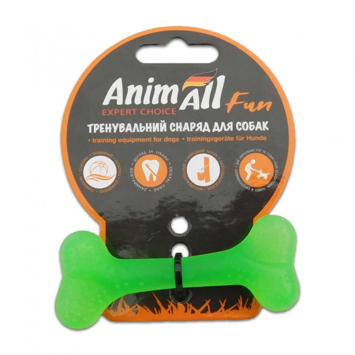 Игрушка AnimAll Fun кость, зеленый, 8 см