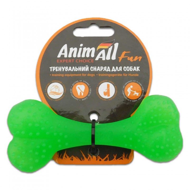 Игрушка AnimAll Fun кость, зеленый, 12 см