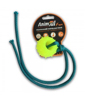 Игрушка AnimAll Fun шар с канатом, желтая, 4 см