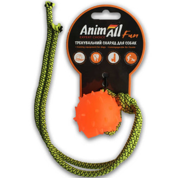 Игрушка AnimAll Fun шар с канатом, оранжевая, 4 см