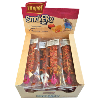 Колба Vitapol Smakers Box для папугаев, со вкусом клубники, упаковка 12 шт