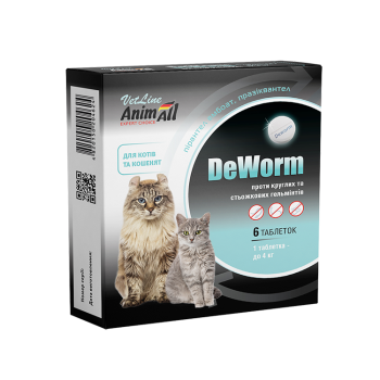 Антигельминтный препарат AnimAll VetLine DeWorm для кошек и котят