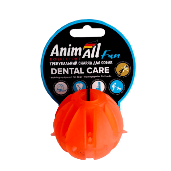 Игрушка AnimAll Fun для собак, мяч Вкусняшка, 5 см, оранжевая