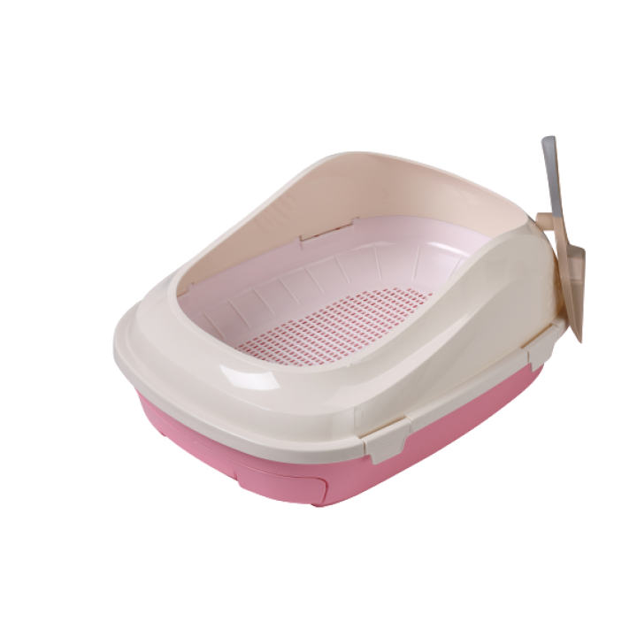 Туалет с сеткой AnimAll P 1061 для взрослых кошек, 56×40×21, розовый