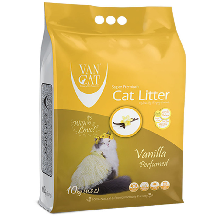 Бентонитовый наполнитель VanCat Vanilla для туалета, 10 кг