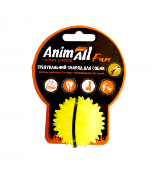 Игрушка AnimAll Fun мяч каштан для собак, 5 см, желтая