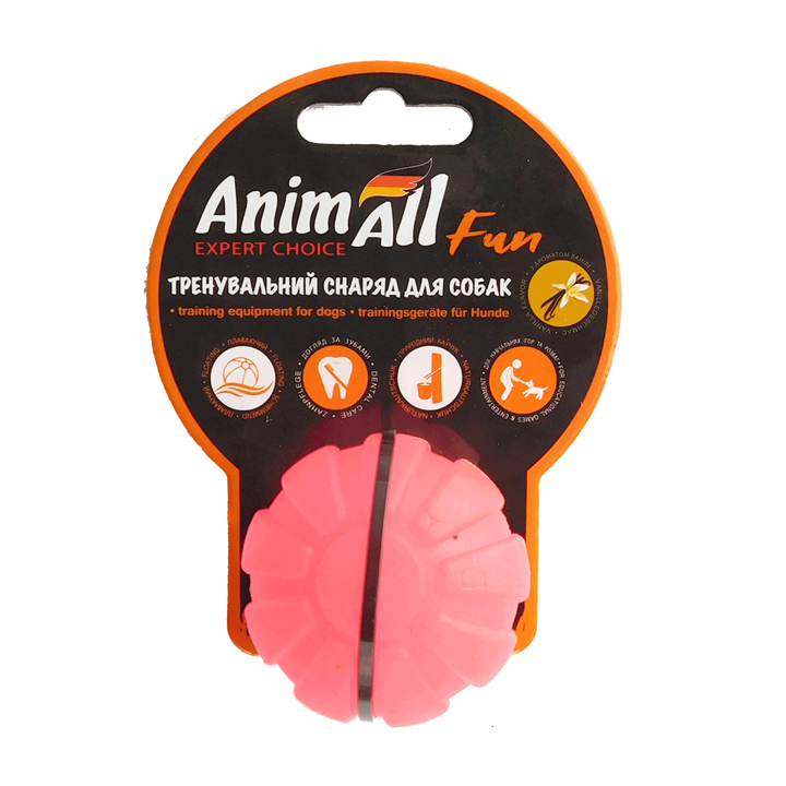 Игрушка AnimAll Fun тренировочный мяч для собак, 5 см, коралловая