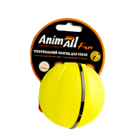 Игрушка AnimAll Fun тренировочный мяч для собак, 7 см, желтая