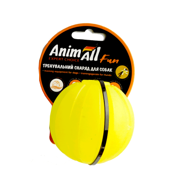 Игрушка AnimAll Fun тренировочный мяч для собак, 7 см, желтая
