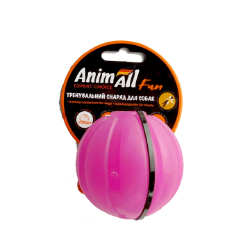 Іграшка AnimAll Fun тренувальний м&apos;яч для собак, 7 см, фіолетова