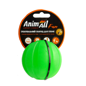 Игрушка AnimAll Fun тренировочный мяч для собак, 7 см, зеленая