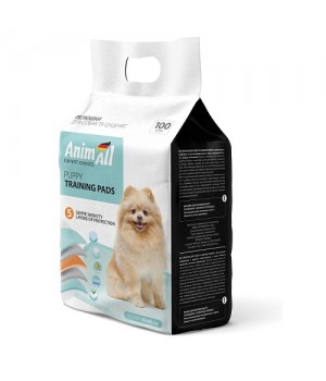 Пелюшки AnimAll Puppy Training Pads для собак і цуценят, 60 х 60 см, 100 штук