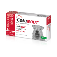 Капли KRKA Селафорт от блох, клещей и гельминтов для собак весом 10.1-20 кг, 1 пипетка