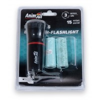 АnimAll Диспенсер-ліхтарик зі змінними пакетами 3 рулони/15 шт, червоний