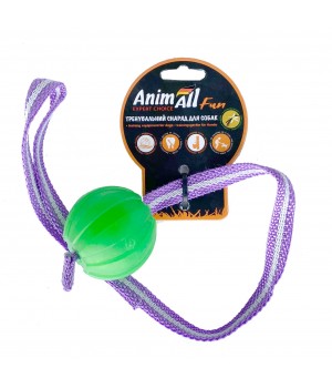 Іграшка AnimAll Fun для собак, тренінг м'яч зі шлейкою, 6 см, зелена