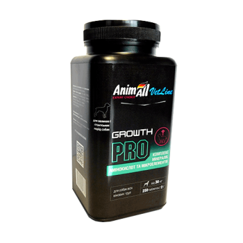 Витамины AnimAll VetLine Growth PRO для крупных пород  собак  2 г × 250 табл