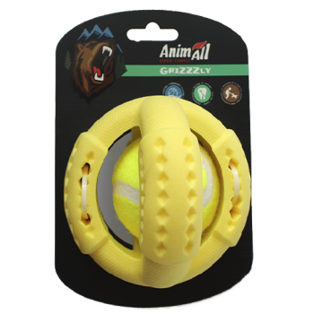 Игрушка AnimAll GrizZzly для собак, теннисный мяч, желтый, 11.2 см