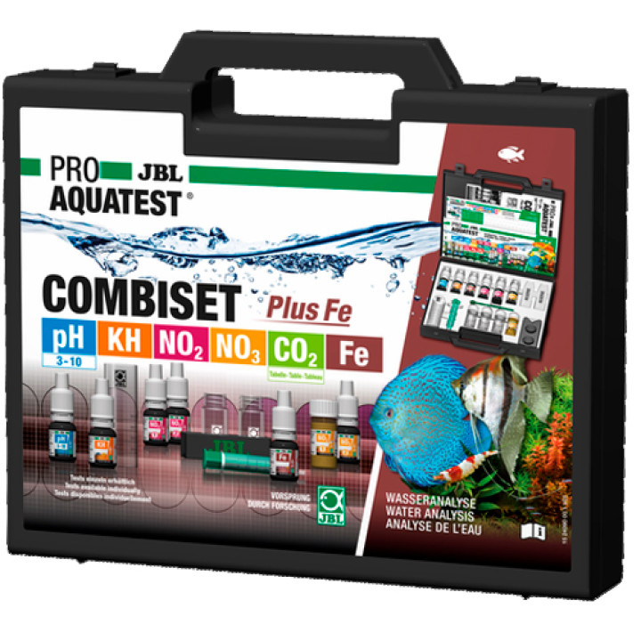 Чемоданчик JBL ProAquaTest Lab Combiset Plus Fe, для определения параметров воды, в пресноводных аквариумах