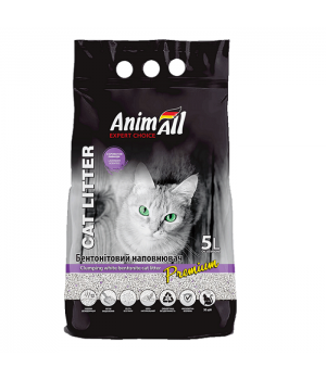 Бентонитовый наполнитель AnimAll Premium Lavender с ароматом лаванды, для кошек, 5 л