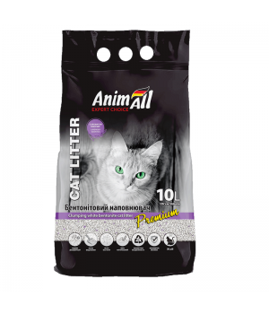 Бентонитовый наполнитель AnimAll Premium Lavender с ароматом лаванды, для кошек, 10 л