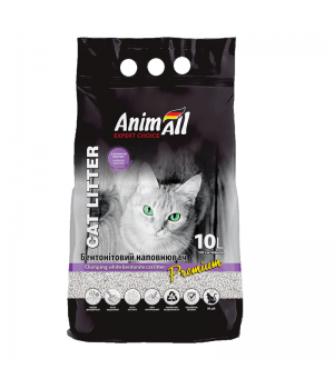 Бентонітовий наповнювач AnimAll Premium Lavender з ароматом лаванди, для котів, 10 л