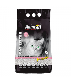 Бентонітовий наповнювач AnimAll Premium Baby Powder з ароматом дитячої пудри, для котів, 5 л