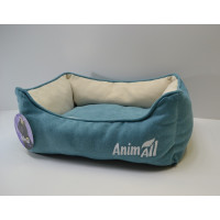 Лежанка AnimAll Nena Velours Breeze, бежево-бірюзовий, S (45×35×16)