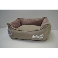 Лежанка AnimAll Nena S VELOURS BEIGE для собак и кошек, бежевая, 45×35×16 см