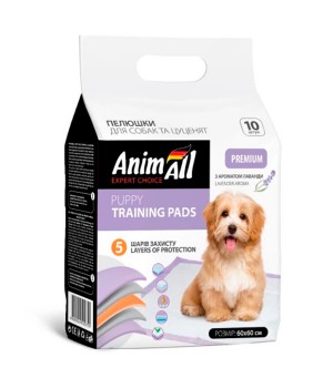 Пеленки AnimAll с ароматом лаванды 60х60 см, 10 шт