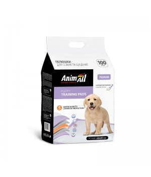 Пелюшки AnimAll Puppy Training Pads для собак і цуценят, з ароматом лаванди, 60×60 см, 100 шт