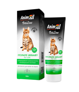 Фитопаста AnimAll VetLine Urinary для предотвращения заболеваний мочевыделительной системы у кошек, 100 г