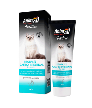 Фитопаста AnimAll VetLine Gastrointestinal для нормализации работы желудочно-кишечного тракта у кошек, 100 г