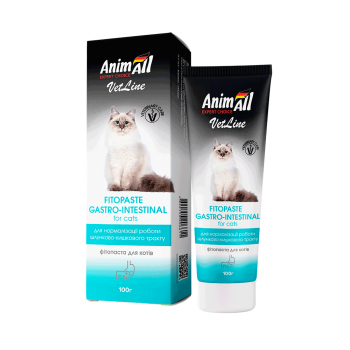 Фитопаста AnimAll VetLine Gastrointestinal для нормализации работы желудочно-кишечного тракта у кошек, 100 г