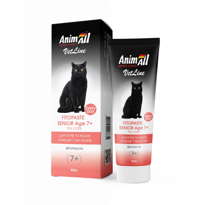 Фитопаста AnimAll VetLine Senior Age 7+ для кошек старше 7 лет, 100 г