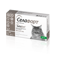 Капли KRKA Селафорт от блох, клещей и гельминтов для кошек весом 7.6-10 кг, 1 пипетка