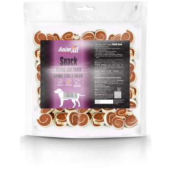 Лакомство AnimAll Snack утиные суши с рыбой для собак, 500 г