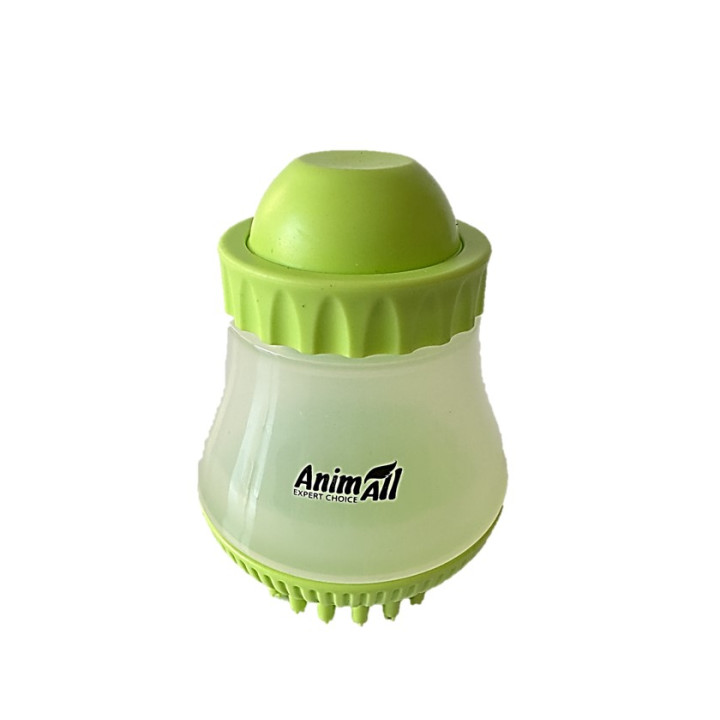 Массажная щетка AnimAll Groom для собак и кошек, с дозатором, голубая