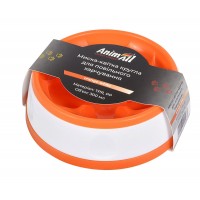 Миска-цветок AnimAll для медленного кормления, круглая, 300 мл, оранжево-белая