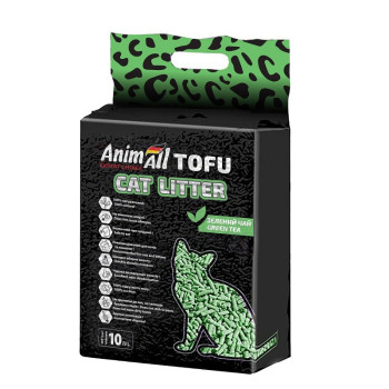 Соєвий наповнювач AnimAll Tofu Green Tea з ароматом зеленого чаю, для котів, 10 літрів (4,66 кг)