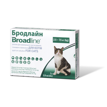 Краплі Boehringer Ingelheim Broadline проти паразитів для котів, L (2.5-7.5 кг), ціна за 1 піпетку