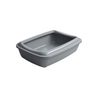 Туалет под наполнитель AnimAll для кошек, с лопаткой, серый, 50×37×13.5 см