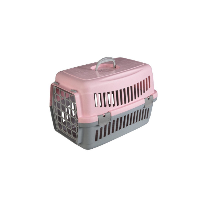 Переноска AnimAll CNR-102 для кошек и собак, серо-розовая, 48.5×32.5×32.5 см