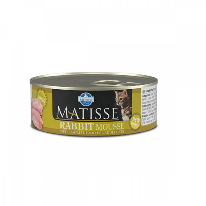 Вологий корм Farmina Matisse Cat Mousse Rabbit для дорослих котів, з кроликом, 85 г
