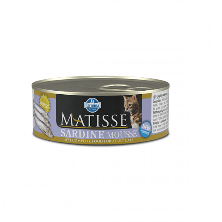 Вологий корм Farmina Matisse Cat Mousse Sardine для дорослих котів, з сардиною, 85 г