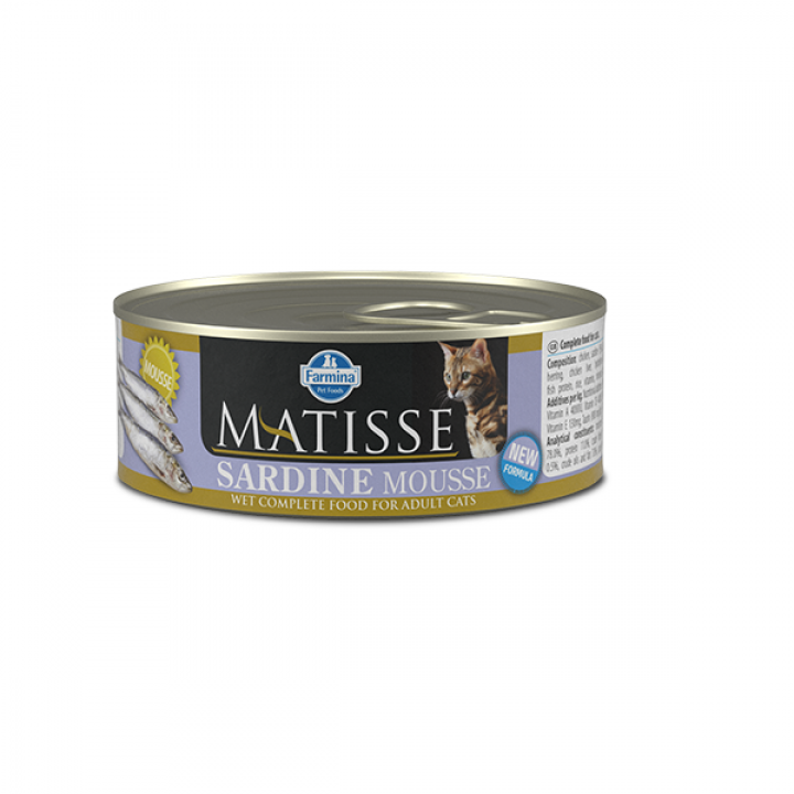 Влажный корм Farmina Matisse Cat Mousse Sardine для взрослых кошек, с сардиной, 85 г