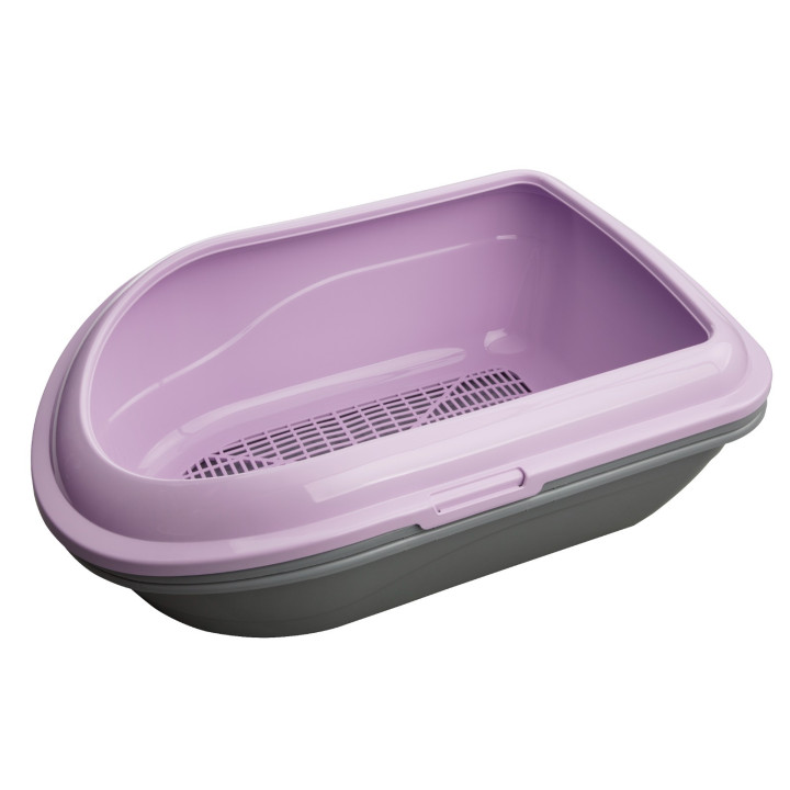 Туалет AnimAll CNR-130 для кошек, под наполнитель, с сеткой, фиолетовый, 57×39×23 см