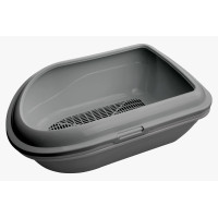 Туалет AnimAll CNR-130 для котів, під наповнювач, з сіткою, сірий, 57×39×23 см